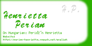 henrietta perian business card